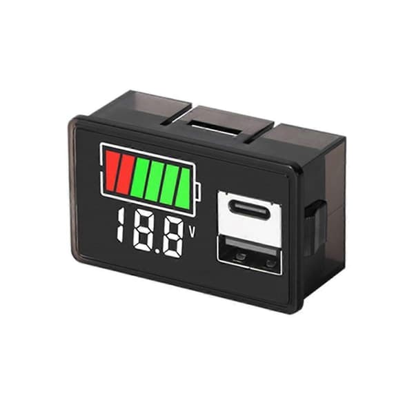 Batteriladdningsnivåindikator Litiumbatterikapacitetsmätare Testdisplay LED-testare Voltmeter, US
