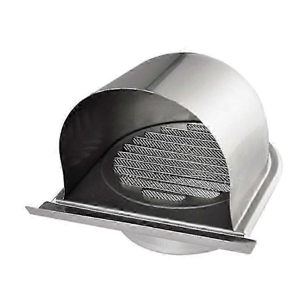 100 mm ventilationsgaller i rostfritt stål, U-ventilationsgaller med insektsnät, ventilationsgaller med 45 lameller