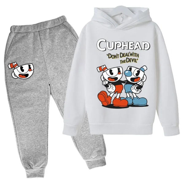 Kids Game Cuphead hoodie bomull Barn hoodie byxor tvådelade barnkläder set 4-14 år barnkläder 16 13T-14T
