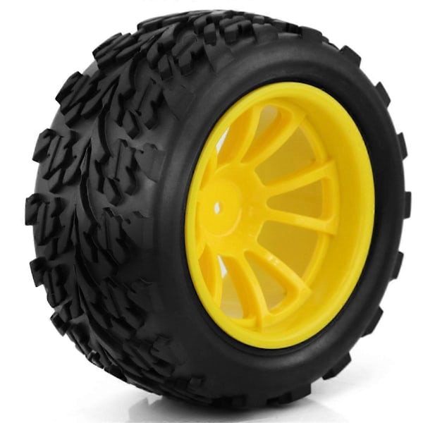 4 stk. 118MM 1/10 RC Dekk Hjul Skuminnlegg 12mm Hex for Arrma Redcat, Gul