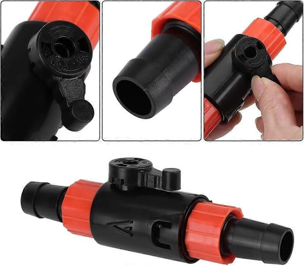 Akvarium Flow Control Ventil med Hurtigkoblingshåndtak (12/16mm)