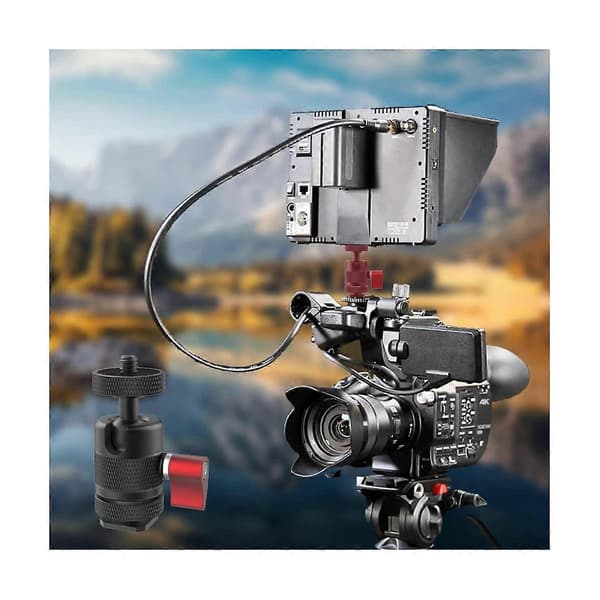 Mini Stativkulehode Svingbart Kulehode 1/4 Tommers Avtakbar Blitssko Adapter for DSLR Kamera M