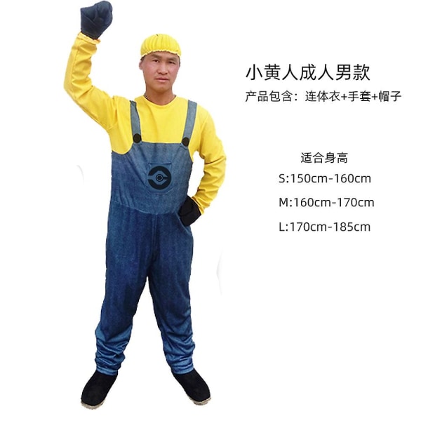 Cosplay Anime Skol Boy Jumpsuit Barn Vuxen Maskeradfest Despicable Me Kostymer Halloween Kläder man--L
