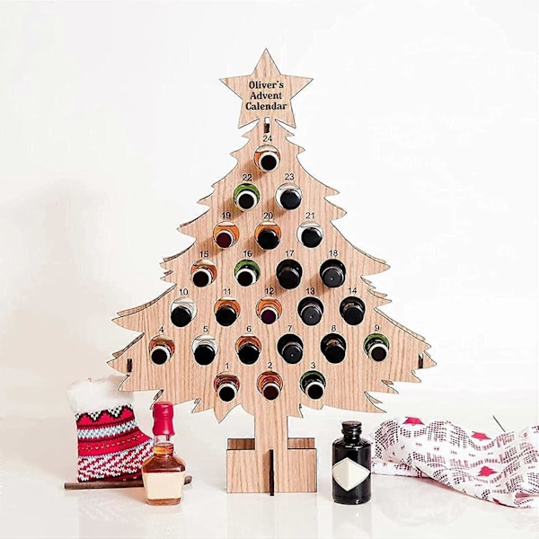 Jule Nedtællings Vinreol Ornamenter 24 Flaske Vinholder Bordplade Fritstående Vinreol