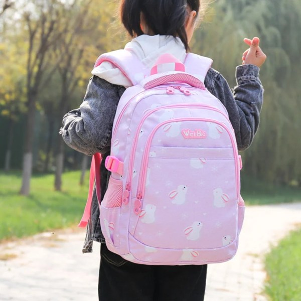 Søte skolesekker for barn Kawaii Jenter Lettvekt Primær Student Skolesekker Håndvesker og Penalsett Black