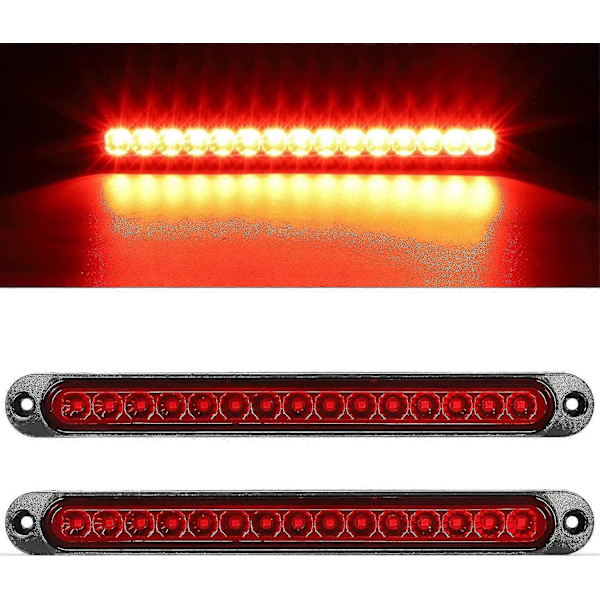 2 kpl 12 V 15 LED perävaunun jarruvalopalkki, vedenpitävät takavalot, ajovalot, tunnistusvalo maastoautoon, pakettiautoon, matkailuautoon, UTV:hen, ATV:hen