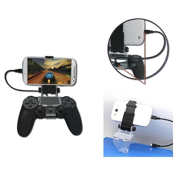 Telefonklemmeholder til PS4-controller - Justerbar mobilspilmontering