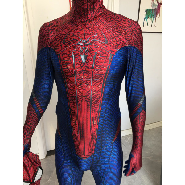 Vuxna barn/skräddarsydda 2022 nyaste Amazing Spider Cosplay Kostym Halloween Superhjälte Kostym Blue SMale Size