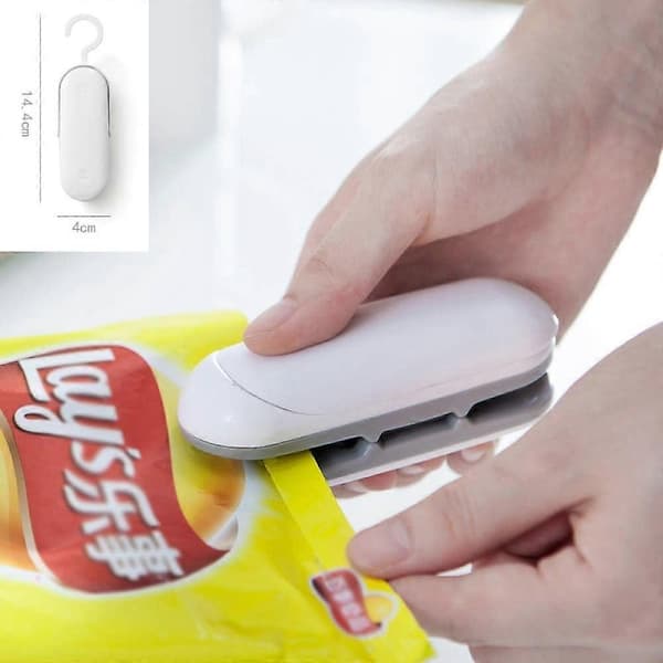 Mini Poseforsegler - 2 stk Mini Poseforseglingsmaskin Mini Plastforseglingsmaskin Matlagring