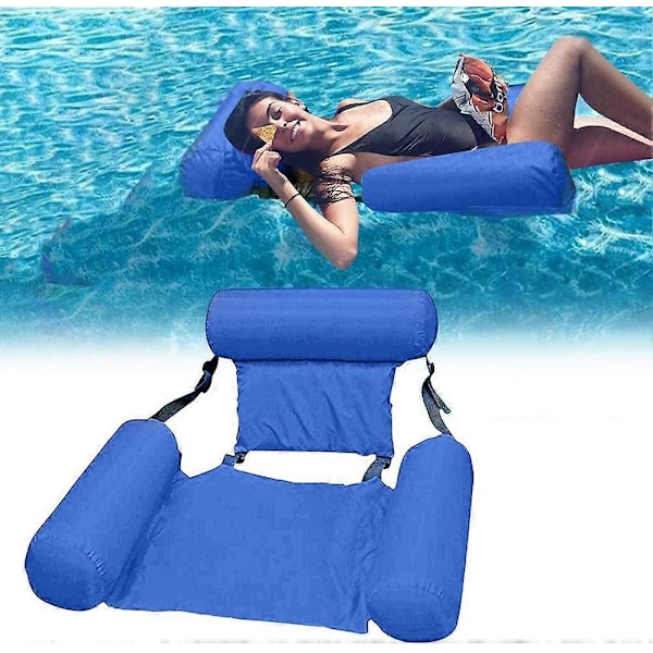Pool Floats Vattenhängmatta, Simbassäng Float Lounge Uppblåsbar Vattenhängmatta