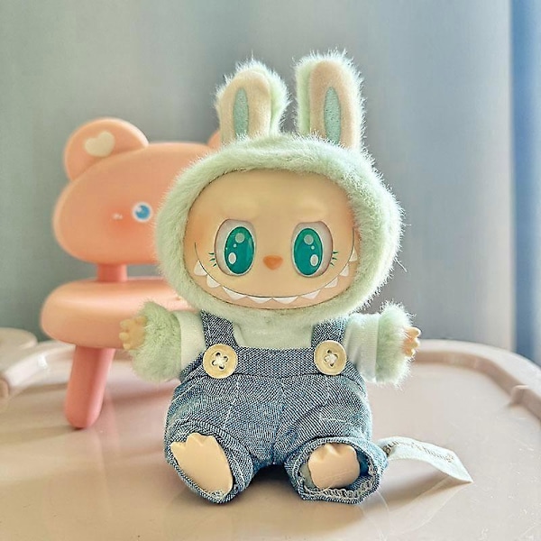 17cm Mini Plyschdockas Kläder Outfit Tillbehör För Korea Kpop Exo Labubu I II Idol Dockor Sittande Party Overaller Kläder Gåva 12