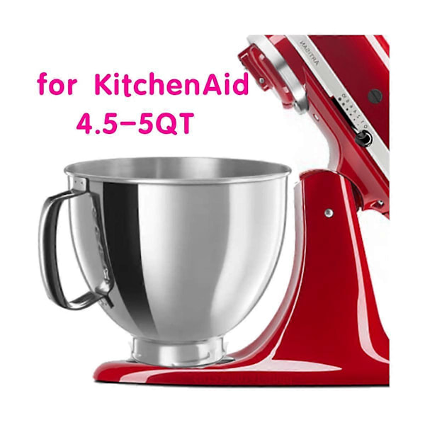 Til Classic & Artisan Serie 4.5QT/5QT Røremaskine 304 Skål Rustfrit Stål Røremaskine Skål Tåler Opvaskemaskine