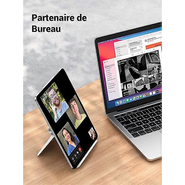 UGREEN Säädettävä Tablettituki Pöydälle, Taitettava Kannettava Puhelinteline Yhteensopiva iPad Pro 2021 iPad Air 2022 Galaxy Tab A8 Lite S7 Mediap:n kanssa