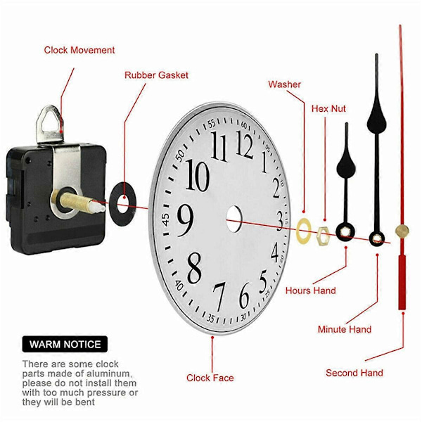 31MM Lång Axel DIY Quartz Klockurverk Mekanism Visare Kit 1st