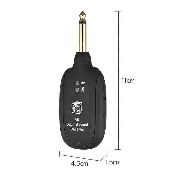 4 Sett Uhf Trådløst Gitarsystem Sender Mottaker Innebygd Oppladbar Trådløs Gitarsender
