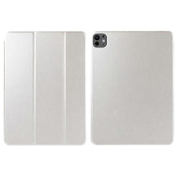 Kompatibelt Fodral för iPad Pro 11 (2024) PU Läder Tri-fold Ställ Magnetisk Stängning Tablet Skydd Grey