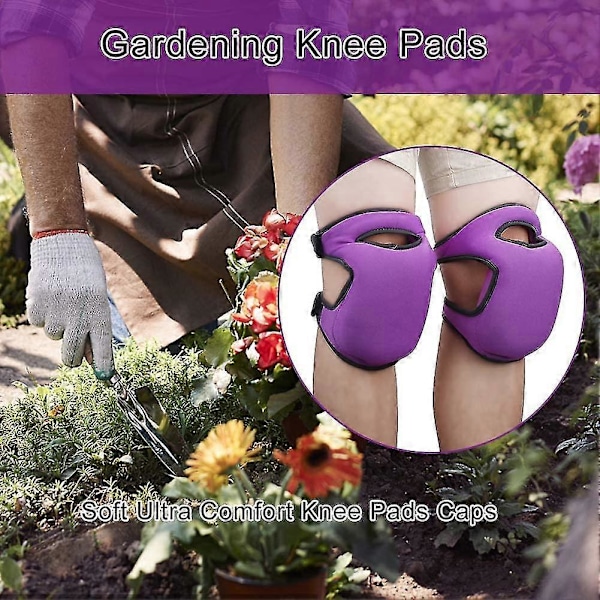 1 pari puutarhapolvisuojia liukuestopehmusteella, violetti