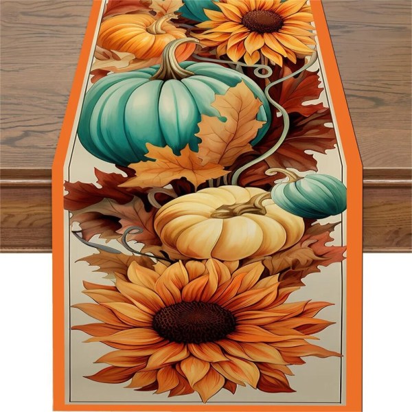 Goblin Halloween bordsflagga, svart skog bordslöpare, Thanksgiving Jack-o '-Lantern, festliga köksdekorationer ZQQ8979 (2) 180-33cm 70-13inch