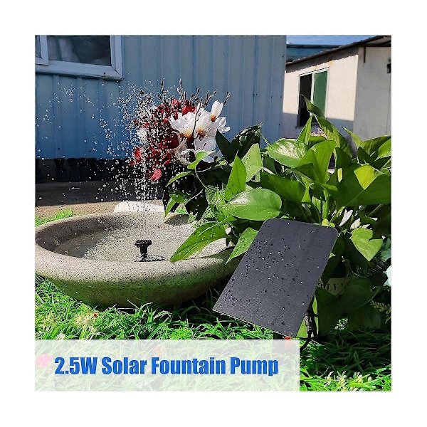 180L/H Solcellsdriven Fontänpump Vattenpump för Fågelbad Trädgård Bakgård Pool Solenergi Vatten