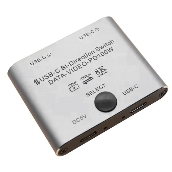 Bi-direktionel USB C Switch Splitter 8K USB C Switch KVM 8K 60Hz 4K 144Hz Video til flere kilder
