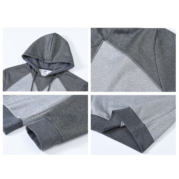 Höst-/vintertröja herr med luva i fleece för herr Tröja med dragsko Casual tröja luvtröja 1-Darkgrey US L