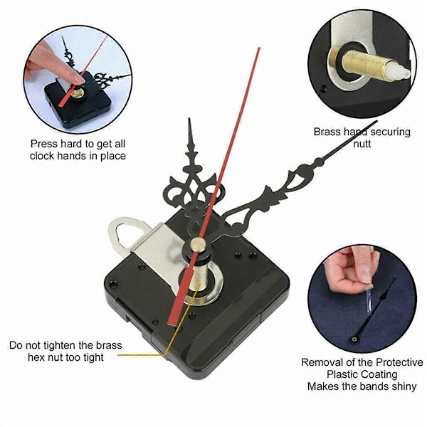 31MM Lång Axel DIY Quartz Klockurverk Mekanism Visare Kit 1st