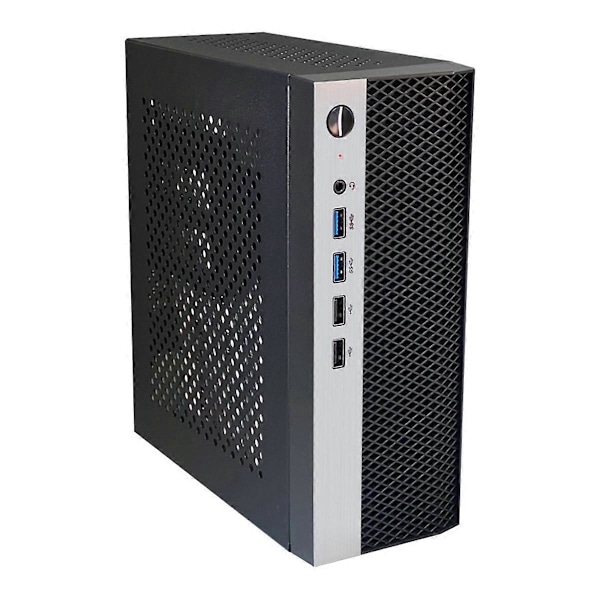 Mini ITX Datorchassi HTPC Chassi med 4XUSB Stöd 1U PSU Kompatibel med MINI-ITX Moderkort