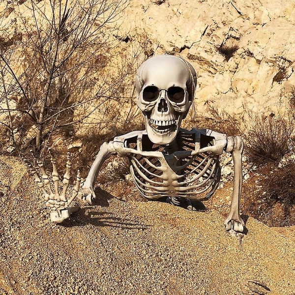 Halloween-koriste 2023 kotiin, 90 cm muovinen pääkallon luuranko baariin, Halloween-cosplay-luuranko, lasten kummitustalon sisustus skull