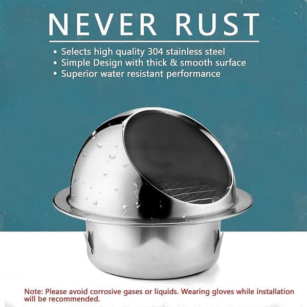 Ventilationsrist, 6\" Rund Vægventilationshætte, Ventilationsudløbsrist i 304 Rustfrit Stål (ø150mm)