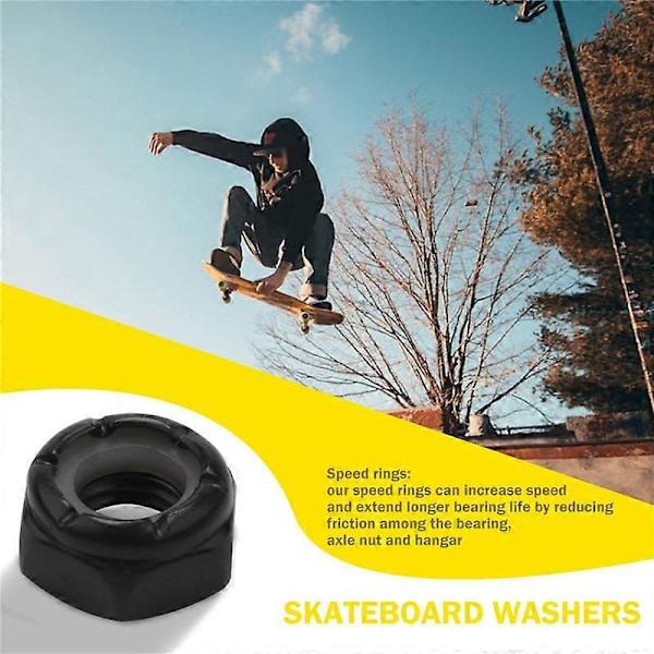 56 Dele Skateboard Truck Hardware Sæt Inkluderer Spacere, Akselmøtrikker og Speed Rings til Skateboard