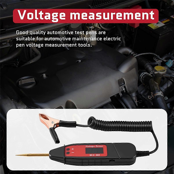 Universal 5-36V Bil Digital LCD Spændingstest Pen Professionel Bil Tester Blyant Detektor Med LED L