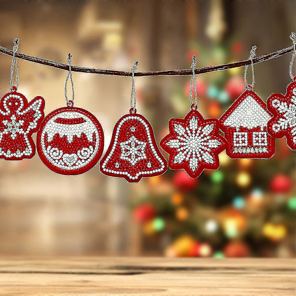 10 stk Diamantmaling Juleanheng, juleanheng | Juletrepynt | Jul | Christmas10pcs-red
