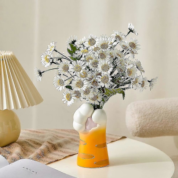 Vas med kattklodesign, estetisk rumsinredning, blomkruka för hemmet, modern bordsdekoration, kreativ vas för bokhylla och skrivbord, söt