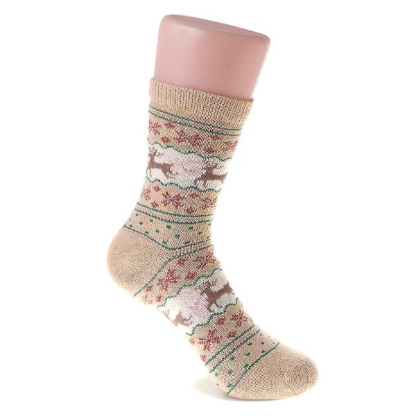 Dam Vinterstrumpor Julklapp Varma Ullstrumpor Beige
