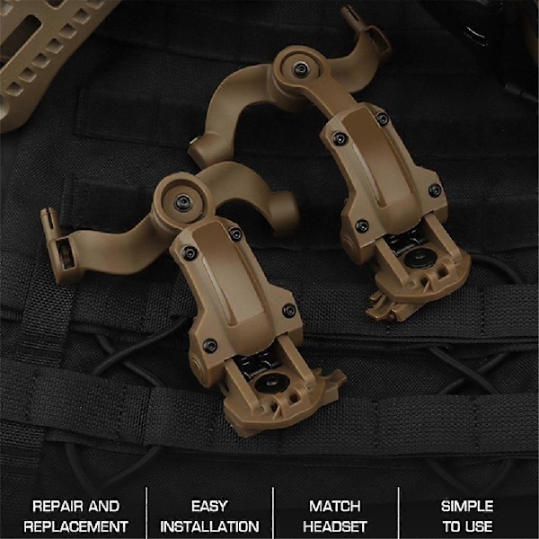Taktisk Headset Holder Hjelmmontert Tilbehørsskinne Adaptersett Justerbar Pickup Støyreduksjon