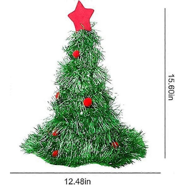 Julglitterhatt med LED-lampor Julgransformade färgglada tofsar Julhatt