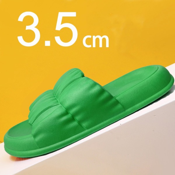 Mjuksulade molntofflor sommarstrand tjocksulade tofflor sandaler hemtofflor Deep green 40-41