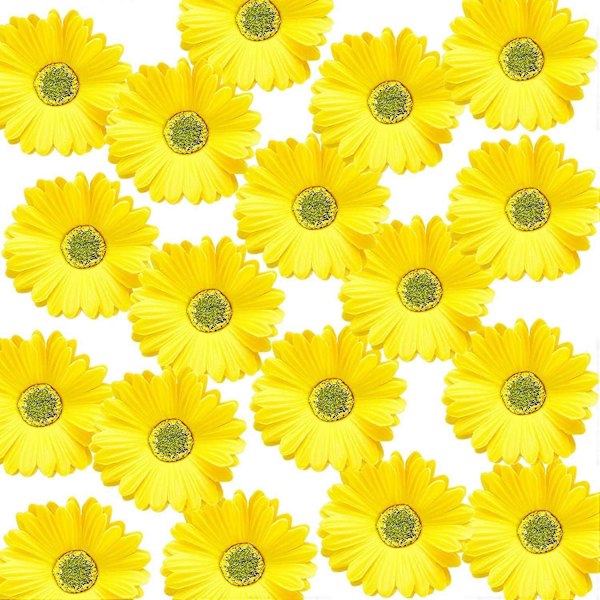 Konstgjord prästkrage, konstgjord blomma, gerberaprästkrage, konstgjorda gerberaprästkragar, konstgjord blomsterbukett 38 cm för bröllop, brudbukett (Vit, 18 st)