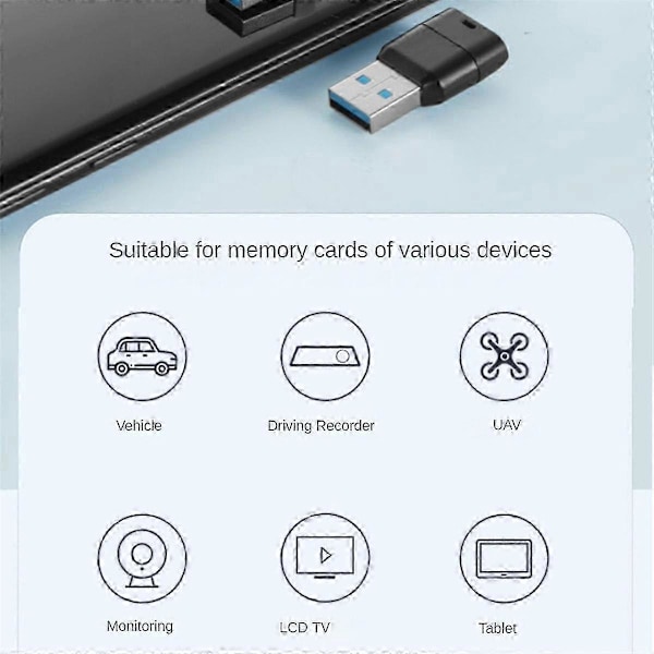 Hukommelseskortlæseradapter USB 3.0 Højhastigheds Flash Hukommelseskortadapter til TF PC Computer Laptop