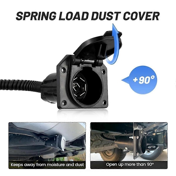 7-vejs RV Trailer Lys Stikdåse 7-benet Ledning Elektrisk Trailer Adapter Hurtig Konverter med