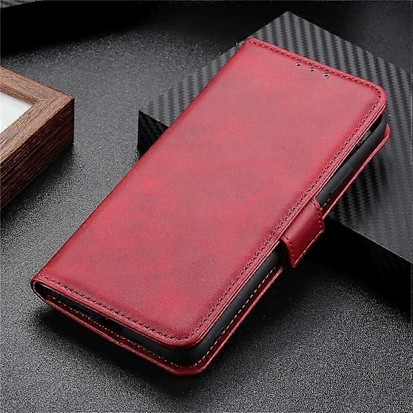 Kompatibel til Honor X7a 5G Ko Læder Tekstur Telefon Læder Cover Wallet Stand Telefon Etui Red