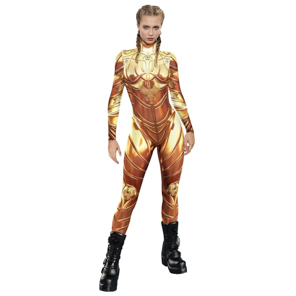 Kvinder Robot Punk Skelet Cyberpunk Steampunk Sexet Slim Jumpsuit Catsuit Cosplay Kostumer Zentai Bodysuit Fancy Dress Halloween A L