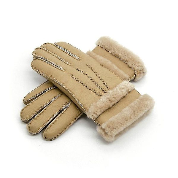 Vinterhandsker i fåreskind til kvinder og mænd, ægte cashmere pels, varme Style7