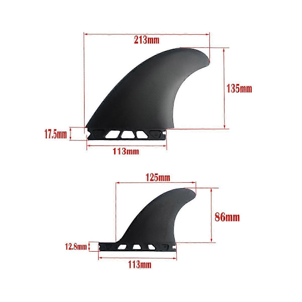 Surfboard Fibreglass Fin MR Twin Fins Single Tab -surffilaudoille, Shortboard