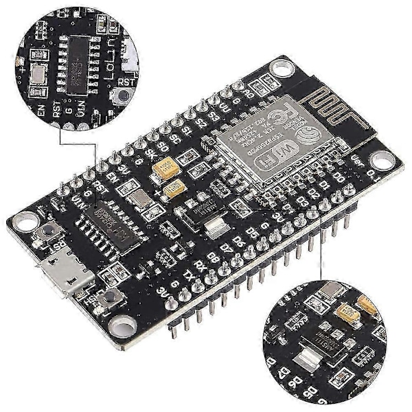 6 st Node-MCU V3 Trådlös Modul ESP8266 ESP-12F WiFi Utvecklingskort med CH-340