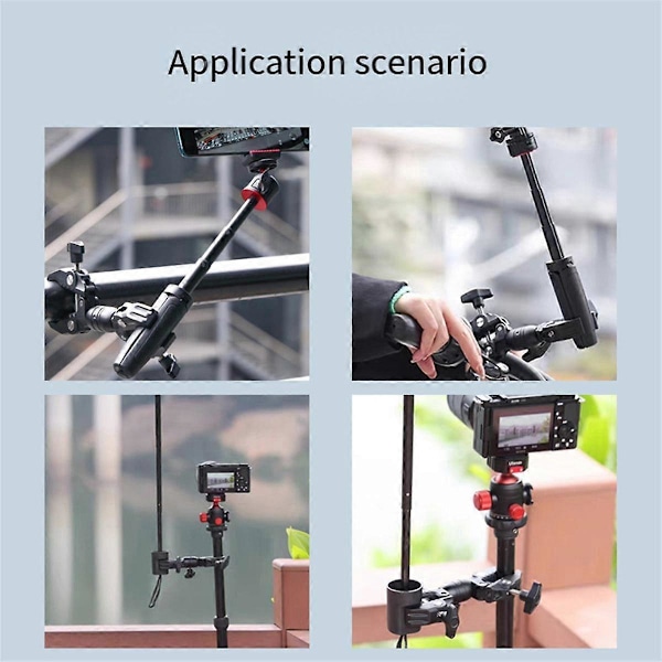 Dubbel Metall Superklämma Articulerande Arm Clip 360 Dubbelhuvud Superklämma för Paraply Monitor LED