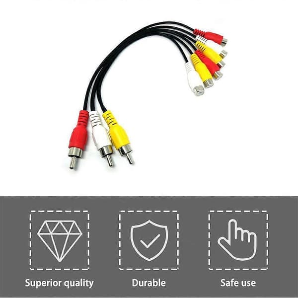3 RCA uros - 6 RCA naaras audio-videojakajakaapeli