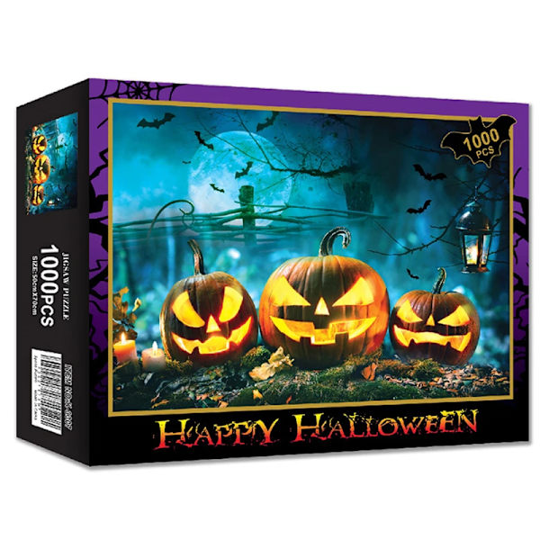 Puslespill for 1000 brikker Papirpuslespill Pedagogisk Intellektuell Dekompresjon DIY Puslespill Leker Gave Halloween A