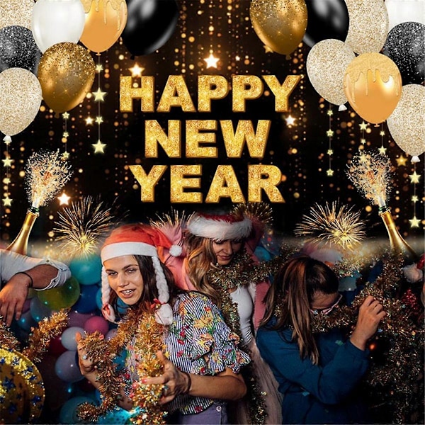 2024 Nyår Fotobakgrunder Festdekoration Födelsedagsbakgrunder Champagne Guld Bakgrunder, Ty