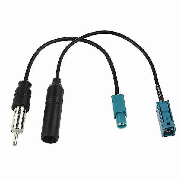 2 STK Bil Stereo FM AM Radio Antenne Adapter Kabel Z Hun Til Din Hun Z Han Til DIN Han DAB Radio Tuner Eftermontering